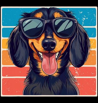 Obrázek 2 produktu Dětské tričko Retro Jezevčík s Brýlemi