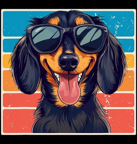 Obrázek produktu Dětské tričko Retro Jezevčík s Brýlemi