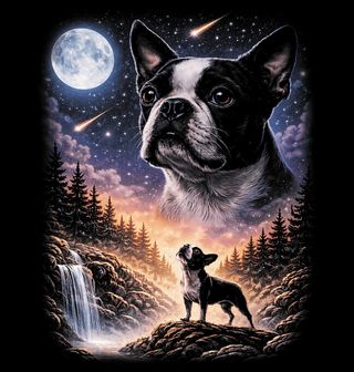 Obrázek 2 produktu Pánská mikina Bostonský teriér a Kouzlo Úplňku