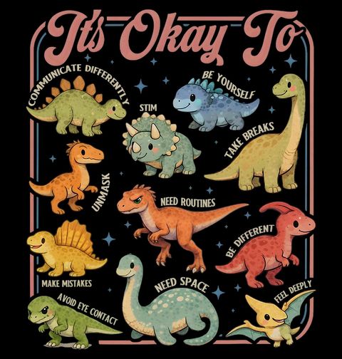 Obrázek produktu Dětské tričko Dinosauři Je v pořádku být sám sebou
