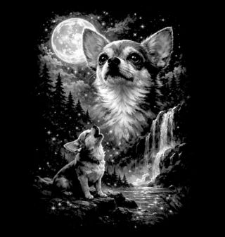 Obrázek 2 produktu Dětské tričko Čivava vyjící k Úplňku