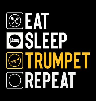 Obrázek 1 produktu Dětské tričko Jez Spi Hraj na Trubku Opakuj Eat Sleep Trumpet Repeat
