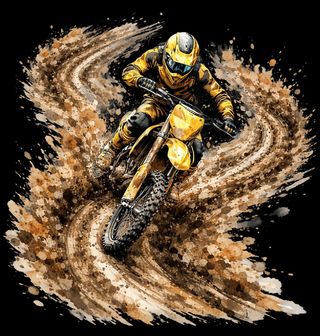 Obrázek 2 produktu Pánské tričko Motokros Žlutý Jezdec