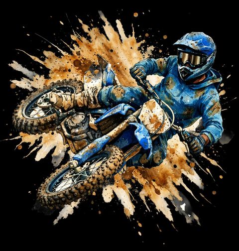 Obrázek produktu Pánská mikina Motokros Modrý Jezdec