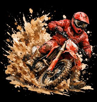 Obrázek 2 produktu Pánské tričko Motokros Červený Jezdec