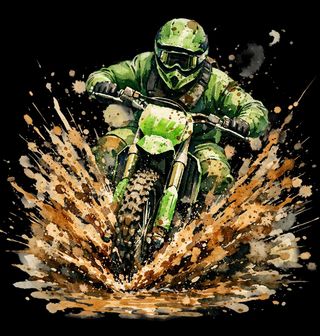 Obrázek 2 produktu Dámské tričko Motokros Zelený Jezdec