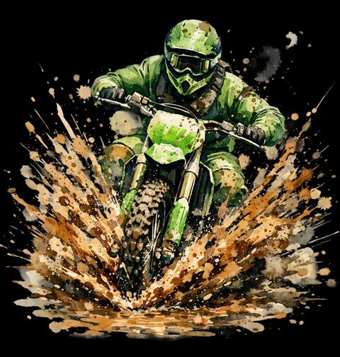 Obrázek produktu Dámské tričko Motokros Zelený Jezdec