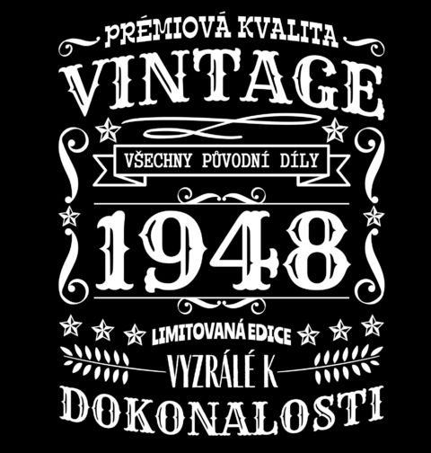 Obrázek produktu Pánské tričko Ročník 1948 Prémiová kvalita