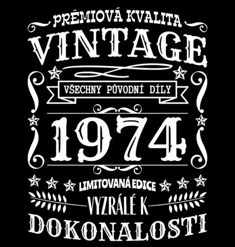 Obrázek produktu Pánské tričko Ročník 1974 Prémiová kvalita