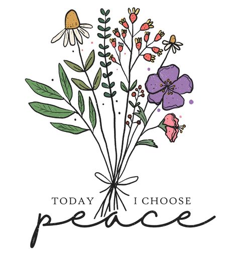 Obrázek produktu Pánské tričko Kytice Today I Choose Peace