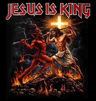 Obrázek 2 produktu Pánská mikina Ježíš bojující s Ďáblem Jesus is King