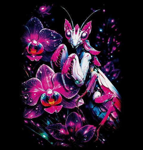 Obrázek produktu Dětské tričko Kudlanka orchidejová