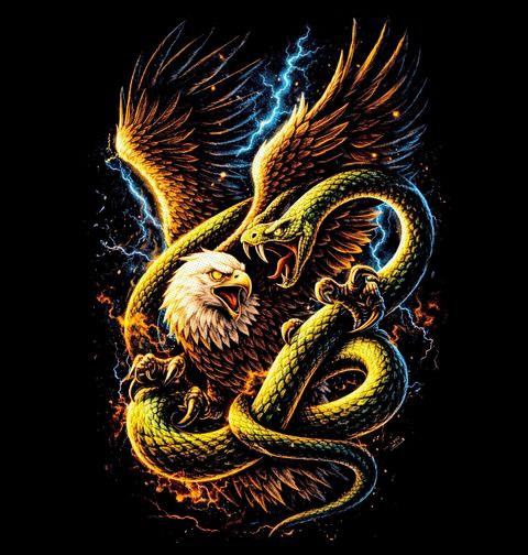 Obrázek produktu Pánské tričko Souboj Orla a Hada Eagle vs Snake