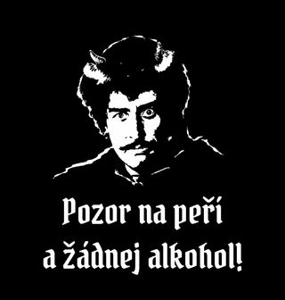 Obrázek 1 produktu Pánské tričko Čert Pozor na peří a žádnej alkohol!
