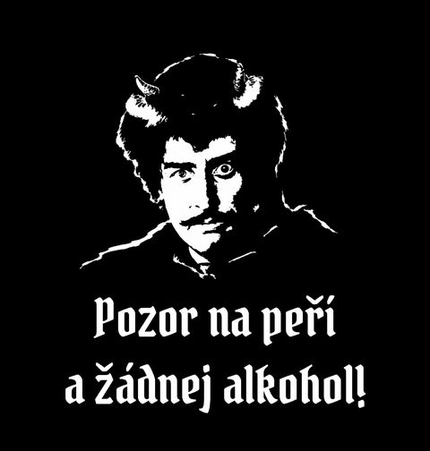 Obrázek produktu Pánské tričko Čert Pozor na peří a žádnej alkohol!