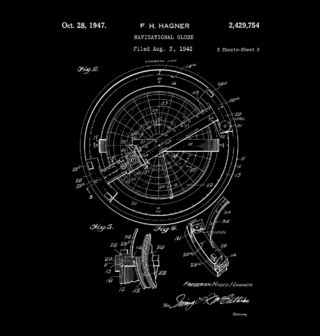 Obrázek 2 produktu Dámské tričko Navigační Glóbus Patent F. H. Hagner