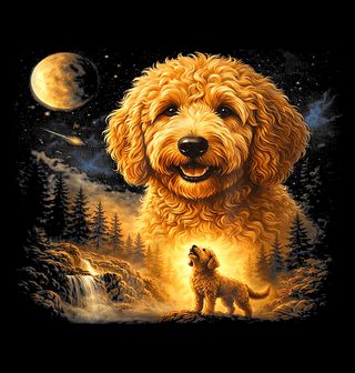 Obrázek 1 produktu Dětské tričko Goldendoodle a Kouzlo Úplňku