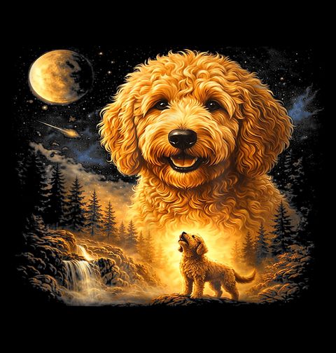 Obrázek produktu Dětské tričko Goldendoodle a Kouzlo Úplňku