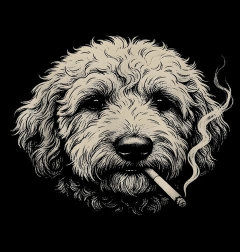 Obrázek produktu Dámské tričko Drsný Cockapoo s Cigaretou