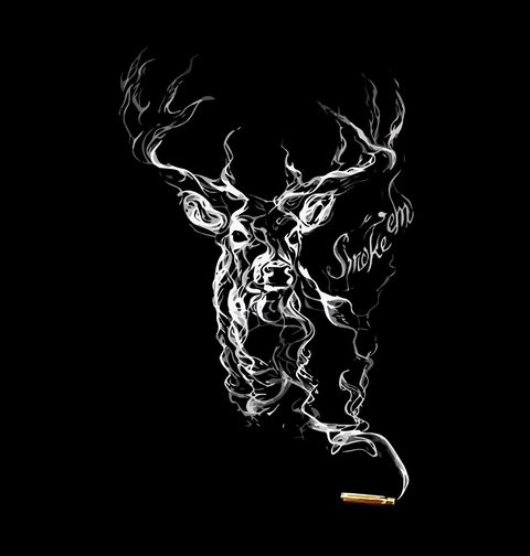 Obrázek produktu Pánské tričko Jelen ve Stínu Kouře Smoke ’em