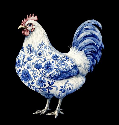Obrázek produktu Dámské tričko Modrá Folklórní Slepice