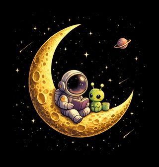 Obrázek 2 produktu Pánské tričko Astronaut a Mimozemšťan na Měsíci