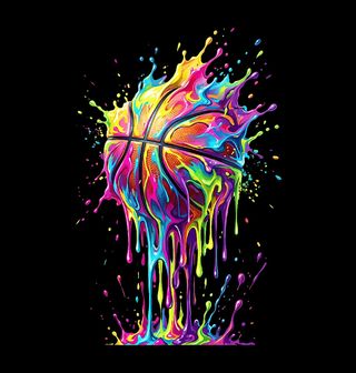 Obrázek 2 produktu Pánské tričko Basketbalový Míč v Rozteklých Barvách
