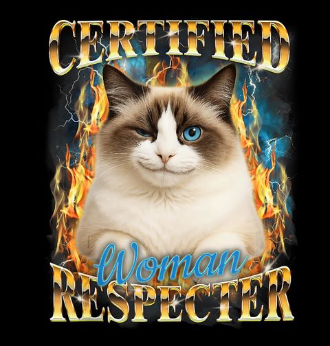 Obrázek produktu Dámské tričko Kočka Ragdoll Certified Woman Respecter