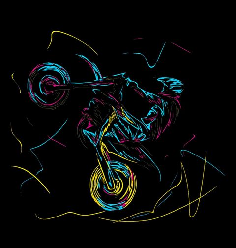Obrázek produktu Pánské tričko Neon Motorkář Dirt Bike Rider