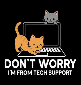 Obrázek 2 produktu Pánské tričko Kočičí IT Podpora Tech Support