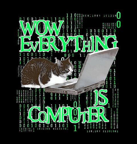 Obrázek produktu Dámské tričko Kočičí Hacker Everything is Computer Matrix