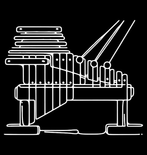 Obrázek produktu Dámské tričko Xylofon Line Art