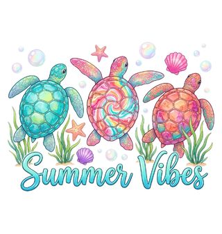 Obrázek 1 produktu Dětské tričko Barevné Mořské Želvy Summer Vibes