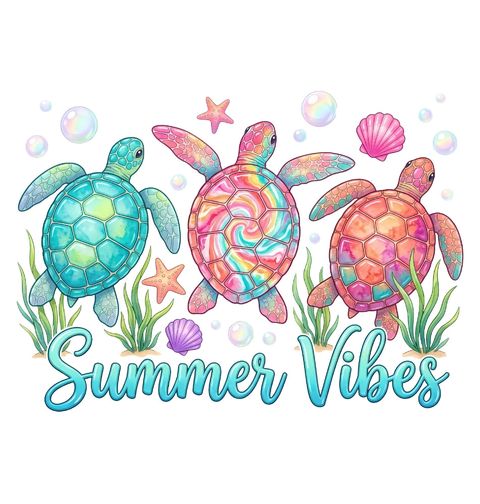 Obrázek produktu Dětské tričko Barevné Mořské Želvy Summer Vibes