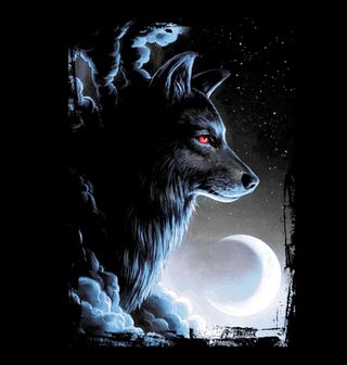 Obrázek 2 produktu Dámské tričko Vlk a půlměsíc (Velikost: XXL)