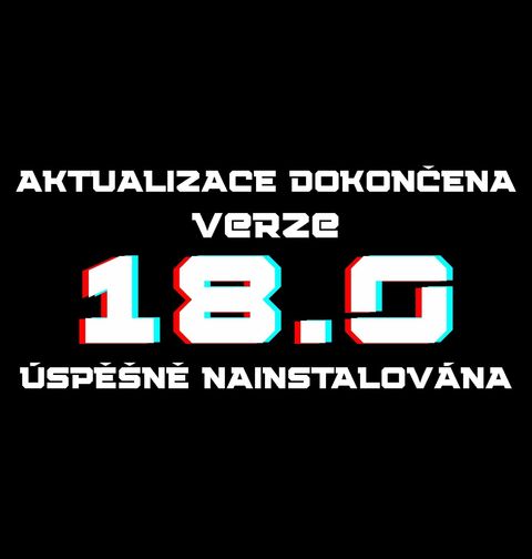 Obrázek produktu Pánské tričko Aktualizace dokončena Verze 18 Úspěšně Nainstalována