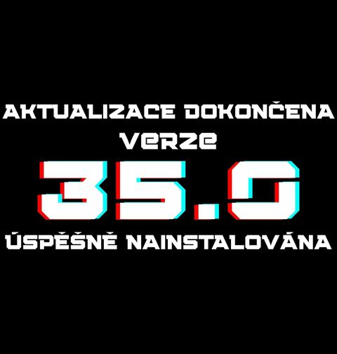 Obrázek produktu Pánské tričko Aktualizace dokončena Verze 35 Úspěšně Nainstalována