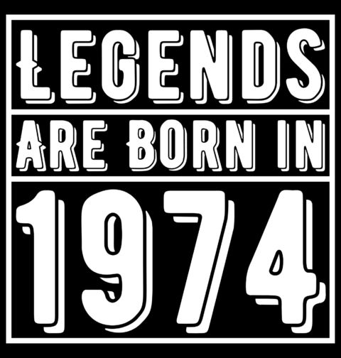 Obrázek produktu Pánské tričko Legendy se rodí 1974 Legends are born in 1974