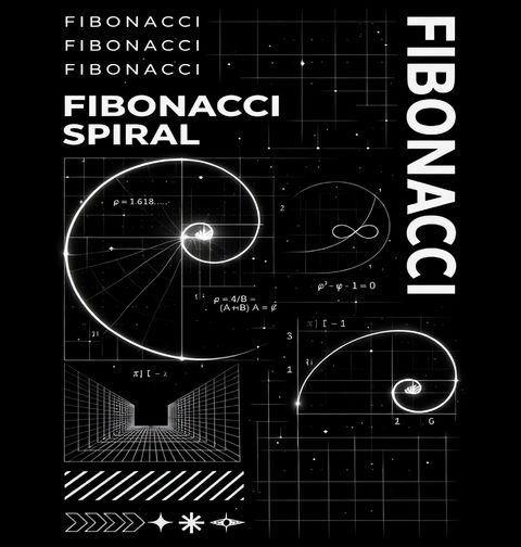 Obrázek produktu Dámské tričko Fibonacciho Posloupnost Fibonacci Spiral