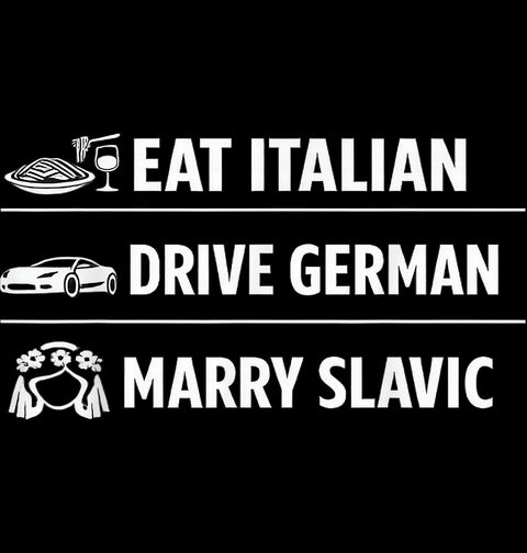 Obrázek produktu Pánská mikina Jez italské jídlo, řiď německá auta a vezmi si Slovanku