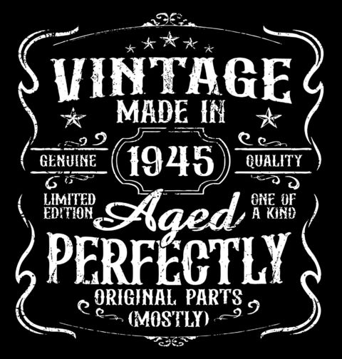 Obrázek produktu Pánské tričko Vintage Rok 1945 Vintage Made in 1945 Aged Perfectly