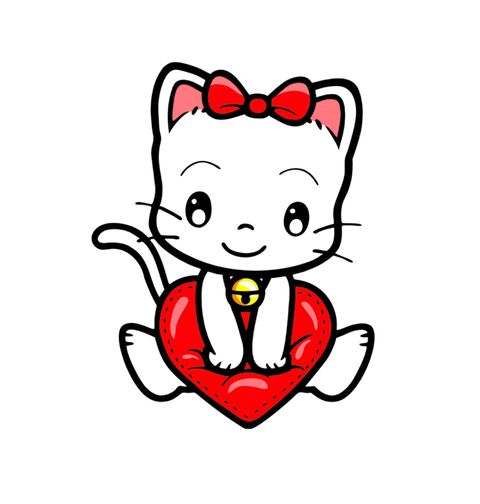 Obrázek produktu Dětské tričko Kočička s velkým srdcem