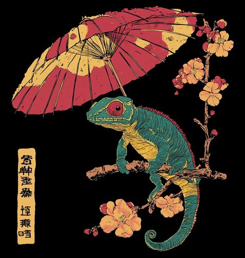 Obrázek produktu Dětské tričko Japonský Chameleon na Větvi Sakury