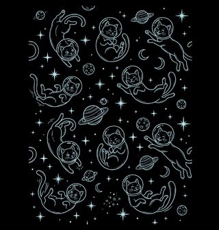 Obrázek 1 produktu Dámské tričko Astronautské Kočky mezi Planetami