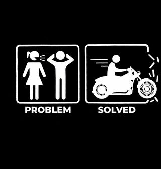 Obrázek 2 produktu Pánské tričko Problémy ve vztahu? Problem solved - Motorbike (Velikost: S)