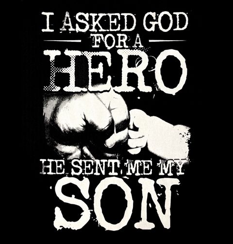 Obrázek produktu Pánské tričko "Požádal jsem boha o hrdinu, on mi poslal mého syna"