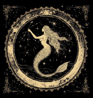 Obrázek 2 produktu Dámské tričko Mořská Panna v Lunárním Kruhu Pisces