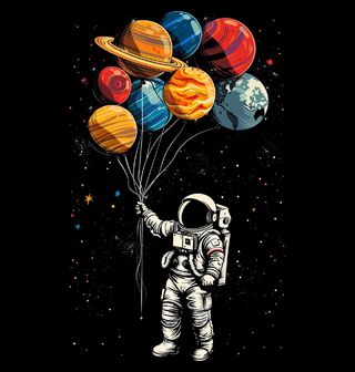 Obrázek 2 produktu Dámské tričko Astronaut s Vesmírnými Balónky
