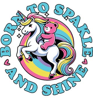 Obrázek 2 produktu Dětské tričko Jednorožec s Medvídkem Born to Sparkle and Shine