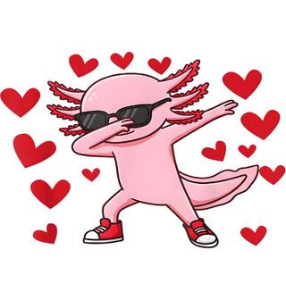 Obrázek 2 produktu Pánské tričko Růžový Dabující Axolotl plný Lásky
